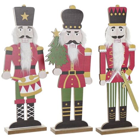 Decorazione Natalizia DKD Home Decor MDF Schiaccianoci (13 x 5 x 41 cm) (3) (3 Unità)