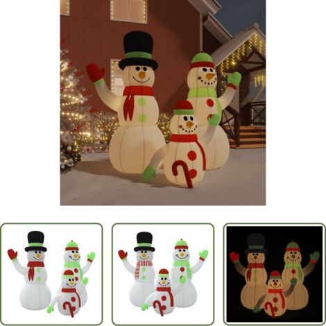 Decorazione natalizia -  Famiglia Pupazzi di Neve Gonfiabili con LED 360 cm