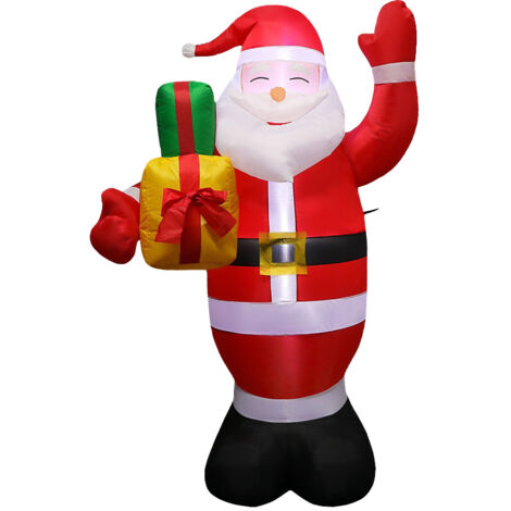Decorazione natalizia gonfiabile da 1,5 m a forma di Babbo Natale con luci a LED per feste all'aperto, da giardino, da interno, da giardino, rosso