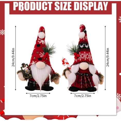 Decorazione natalizia in peluche, decorazione natalizia in peluche a forma di elfo alta 24 cm, decorazione originale per albero di Natale con bambole scandinave fatte a mano o etichette regalo