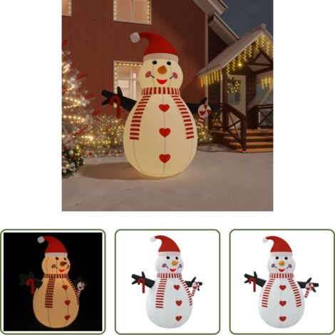 Decorazione natalizia -  Pupazzo di Neve Gonfiabile con LED 300 cm