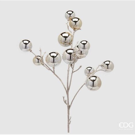 DECORAZIONE NATALIZIA, RAMO CON PALLINE, H53CM, ORO CHIARO, NATALE, ADDOBBI DI NATALE