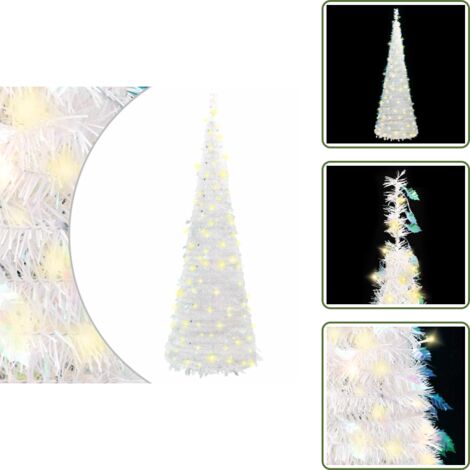Decorazione Natalizia - vidaXL Albero di Natale Artificiale Pop-up con 200 LED Bianco 210 cm - Albero di Natale con 200 LED