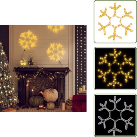 Decorazione natalizia - vidaXL Figura Natalizia Fiocco di Neve con 72 LED Bianco Caldo 38x37cm - Luci a led
