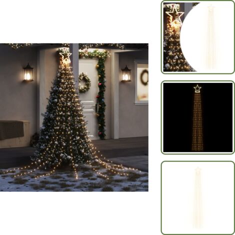 Decorazione natalizia - vidaXL Illuminazione per Albero di Natale 320 LED Bianco Caldo 375 cm - Luci LED