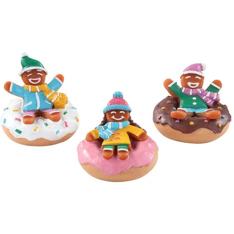 Decorazione "Nelle ciambelle, set da 3" per Villaggio di Natale e presepe