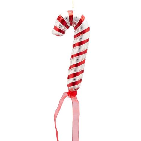Decorazione palloncino Candy  in vetro di H.18 cm per il natale -Rosso