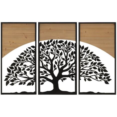 Decorazione Parete Arco Ferro e Legno Set 3 Pezzi cm 105X2X70 (35X2X70) - ARC
