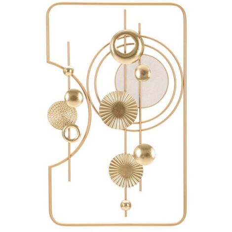 Decorazione Parete Ferro Dorato cm 49,5X3,8X80 - GOLDY