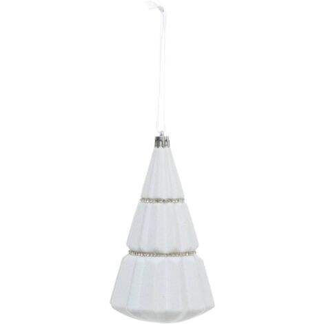 Decorazione per abete in velluto bianco 13 cm - Atmosphera créateur d'intérieur