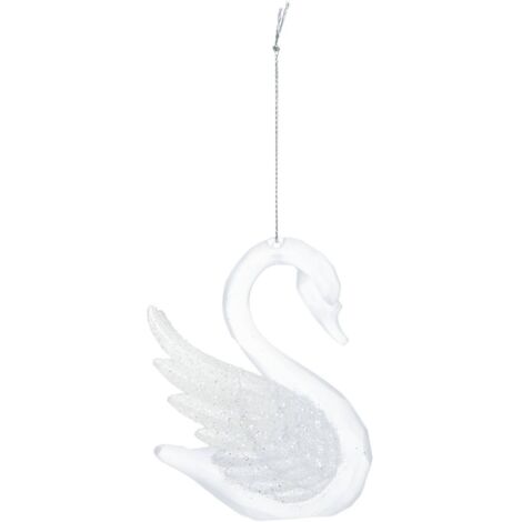 Decorazione per albero con cigno 10 cm - Atmosphera créateur d'intérieur