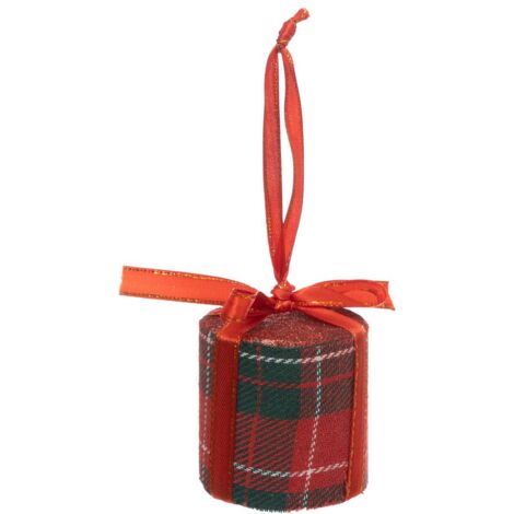 Decorazione per albero da regalo rotonda in tartan 6 cm - Atmosphera créateur d'intérieur