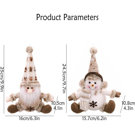 Decorazione per albero di Natale, 2 pezzi ciondolo a forma di pupazzo di neve di Natale, decorazione per albero di Natale, decorazione natalizia, ciondolo lavorato a maglia per un regalo di Natale