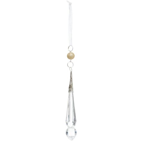 Decorazione per albero di natale in acrilico con nappina dorata 15 cm - Atmosphera créateur d'intérieur