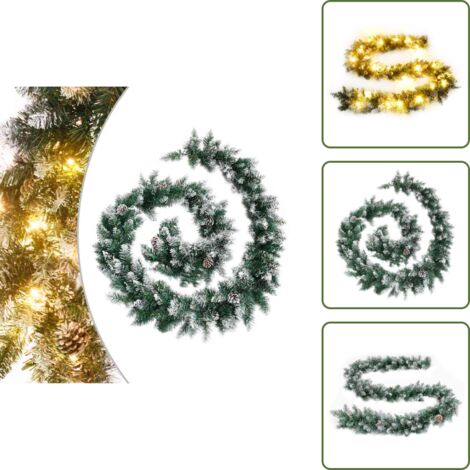 Decorazione per casa - vidaXL Ghirlanda Natalizia con Luci a LED 2,7 m in PVC Verde - Decorazione per finestra