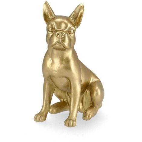 Decorazione per interno Puppy Boston Terrier color oro, da 17,5 cm