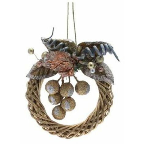 Decorazione per porta corona natalizia 20 cm - colore oro - addobbo di natale