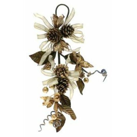 Decorazione per porta natalizia fuoriporta - colore oro - addobbo di natale