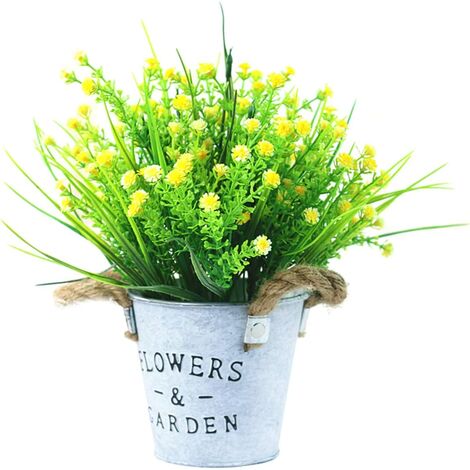 Flourish 793067 QH1 nero vaso con fiori artificiali in vaso di fiori finti in nylon arancione ornamenti piccolo regalo Casa accessori 32 cm Brown/Orange 