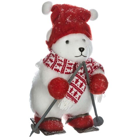 Decorazione sci con berretto a forma di orso - Feeric lights & christmas