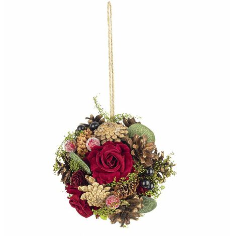 DECORAZIONE SFERICA MARY NAT C ON ROSA D125