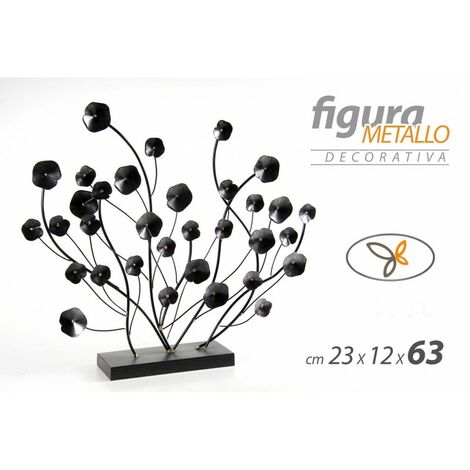 Decorazione soprammobile in metallo nero cm 23 x 12 x 63 h
