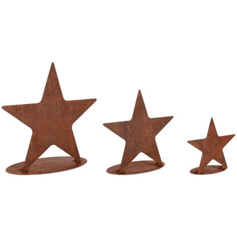 Decorazione stelle "Elvy" color ruggine per decorazioni natalizie set da 3