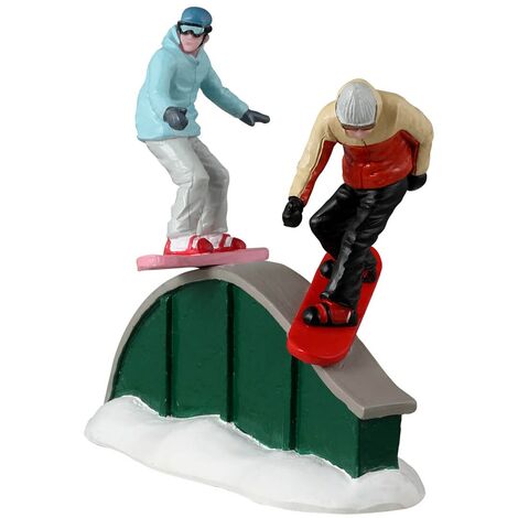 Decorazione "Surf divertente" per Villaggio di Natale e presepe, in Resina da h 4 cm