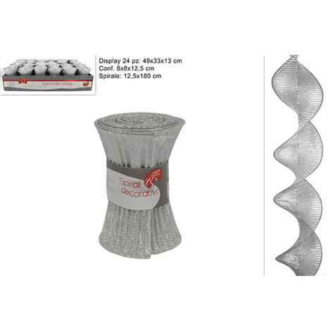 DECORAZIONE TESSUTO SPIRALE 12.5X180CM SILVER PREZZO CAD UNO