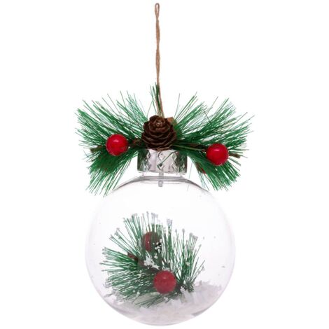 Decorazione trasparente palla di Natale 8 cm - Fir - Feeric lights & christmas