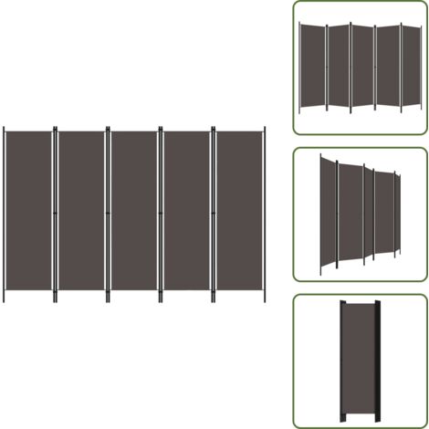 Decorazione - vidaXL Paravento a 5 Pannelli Antracite 250x180 cm - Paravento antracite
