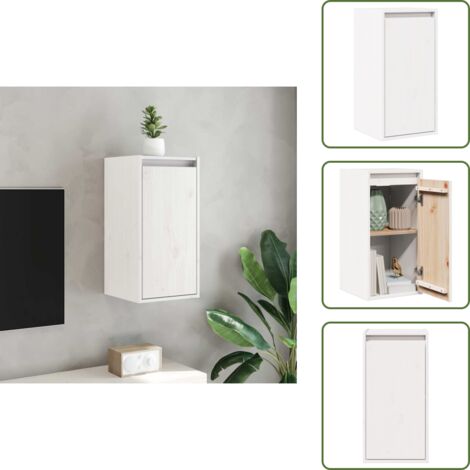 Decorazione - vidaXL Pensile Bianco 30x30x60 cm in Legno Massello di Pino - Ripostiglio