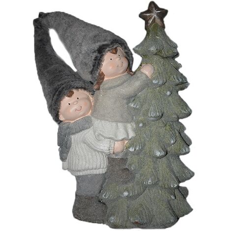 Decorazioni addobbi natalizi bimbo bimba statua albero di natale con luci idea regalo per vetrine casa negozio