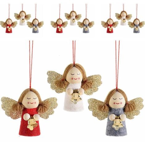 Angioletti Natalizi da Appendere in Velluto Addobbi per Albero di Natale  Set 9 Decorazioni di Natale per Casa Vetrine e Negozi - - Idee regalo