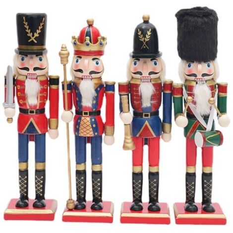 Decorazioni natalizie a forma di soldato schiaccianoci, schiaccianoci in legno, set di decorazioni natalizie con ciondoli classici a forma di soldato schiaccianoci, decorazioni per l'albero di Natale