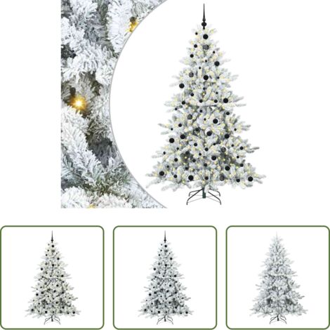 Decorazioni Natalizie -  Albero di Natale Artificiale con Rami Pieghevoli Bianco 210 cm