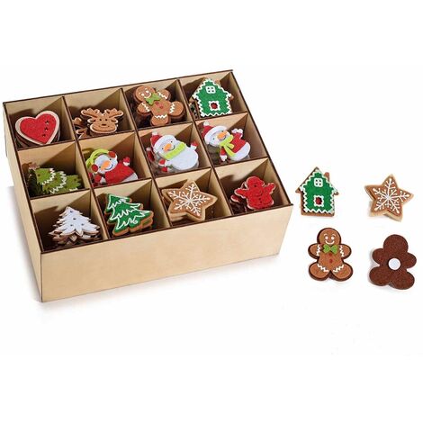 Decorazioni Natalizie in Panno Adesive per Casa e Pacchi Regalo Scatola 144 Pz