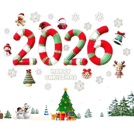 Decorazioni natalizie per finestre, 2026 Decorazioni natalizie adesive per finestre, decorazioni rimovibili per casa, ufficio, vetrine di negozi, ristoranti, aule scolastiche, per uso interno ed ester