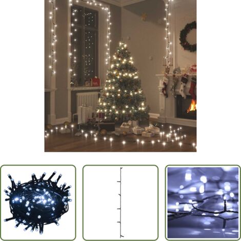 Decorazioni natalizie -  Stringa LED con 150 Luci LED Bianco Freddo 15 m PVC