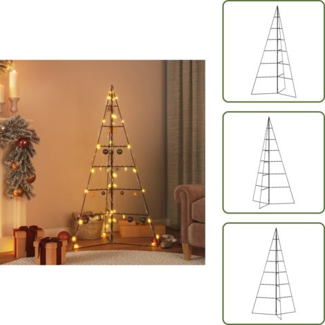 Decorazioni natalizie - vidaXL Albero di Natale Decorativo in Metallo Nero 140 cm - Albero di Natale salvaspazio