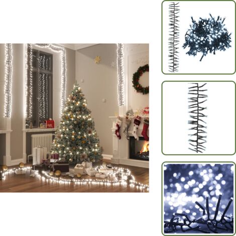 Decorazioni natalizie - vidaXL Stringa di Luce LED con 400 Luci LED Bianco Freddo 7,4 m in PVC - Luci LED bianche