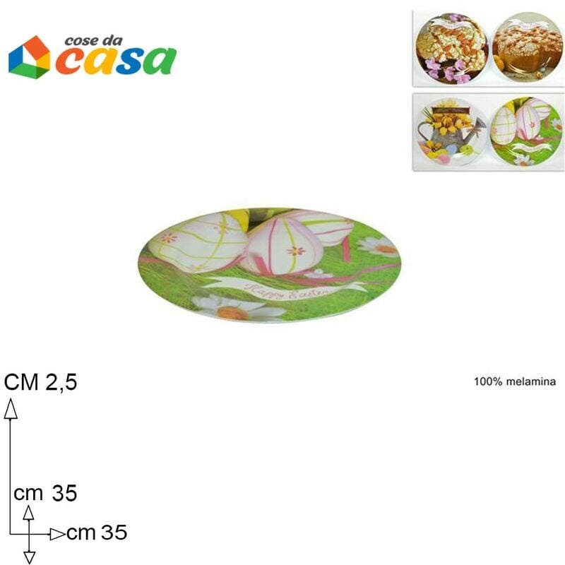 Image of Decorazioni pasquali piatto vassoio centrotavola di pasqua cm35 idea regalo 4pz