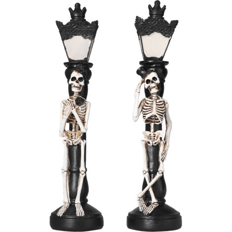 Decorazioni per feste domestiche con lampada a teschio di Halloween in miniatura, scheletro vintage