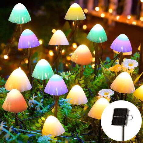 ASDNN Luci Solari Per Esterni Di Halloween, 20 Luci Fata A Fungo A LED, Luci Per Funghi Da Giardino, Illuminazione Per Matrimoni Nel Cortile Del Giardino
