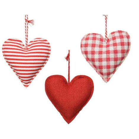 Decoris Addobbo Natalizio da Appendere - Cuore Rosso - 10 cm
