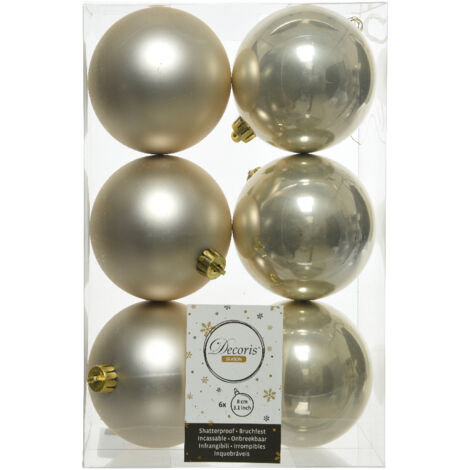 Decoris box 6 sfere perla 80 mm 022065