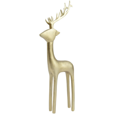 Decoris Dekofigur Hirsch Polyresin 35 x 14 cm gold