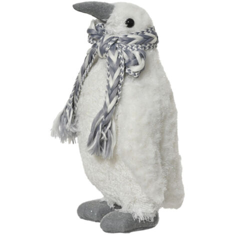 Decoris Dekofigur Pinguin 19 x 12 cm weiß-grau