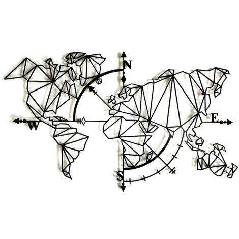 Decorizzly® Geo Brújula Mapa Decoración de pared