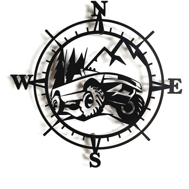 Decorizzly® Rose des Vents / Boussole 3D OFF ROAD 4x4